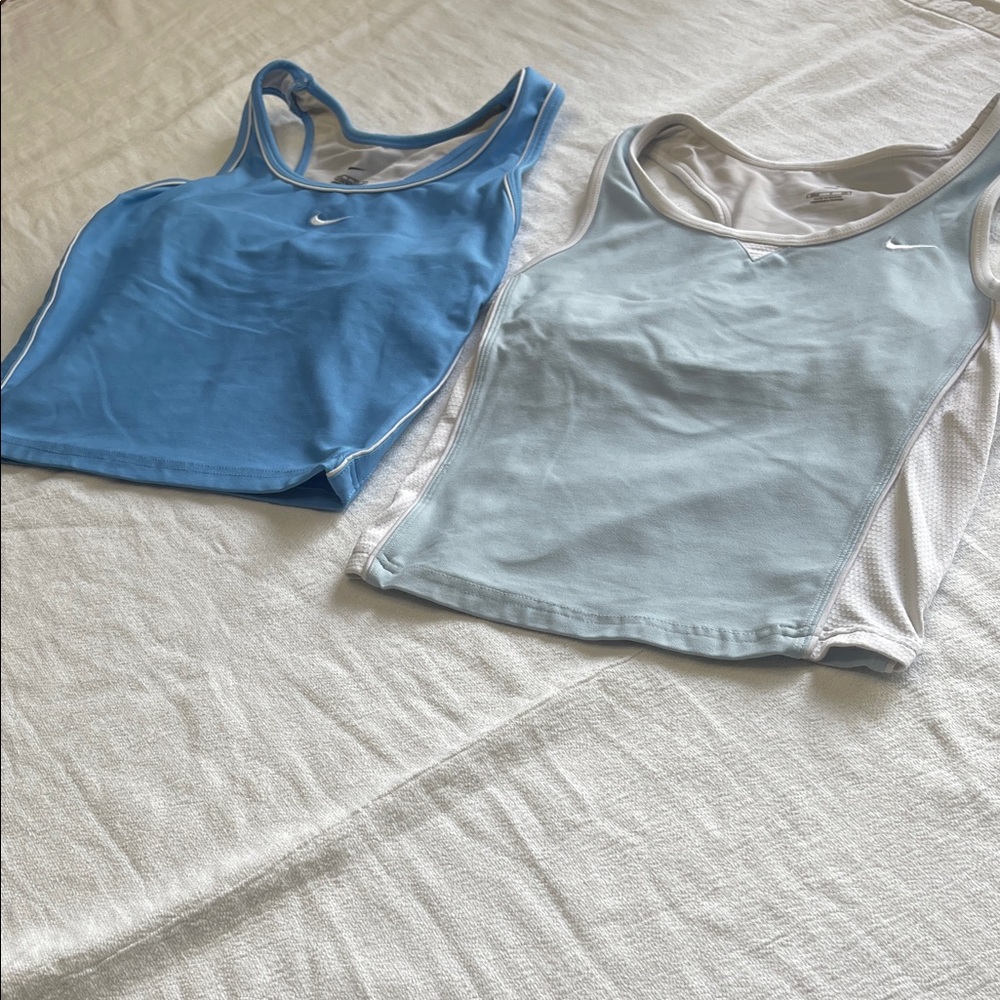 Nike Women’s Light Blue & Sky Blue Athletic Tank Tops